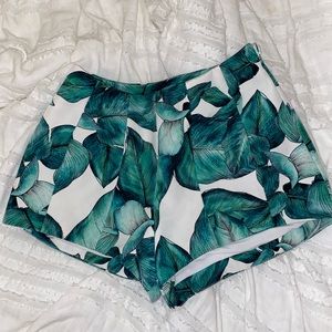 Leaf Print Shorts